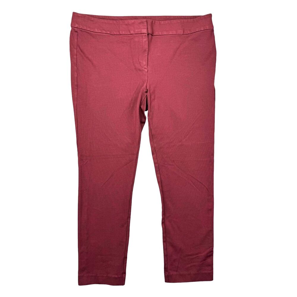 Ann Taylor Pants Women's 14 Red Medium Wash Business Preppy Career Casual Office